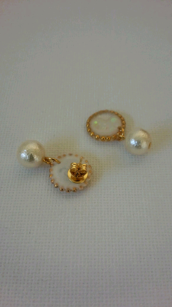 イニシャル入り☆circlea　pierced earring and pearl 3枚目の画像