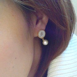 イニシャル入り☆circlea　pierced earring and pearl 4枚目の画像