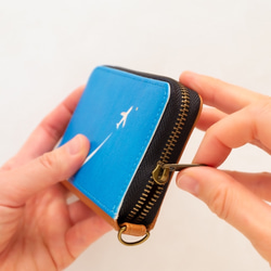 ひこうきぐも　ミニ財布　 ✶ コインパスケース ブルー 青空 夏 ✶ 4枚目の画像