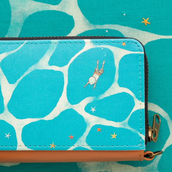 波間でゆらゆら  ミニ財布　✶ コインパスケース 夏 海 涼しげ ブルー 夏 ✶ 3枚目の画像