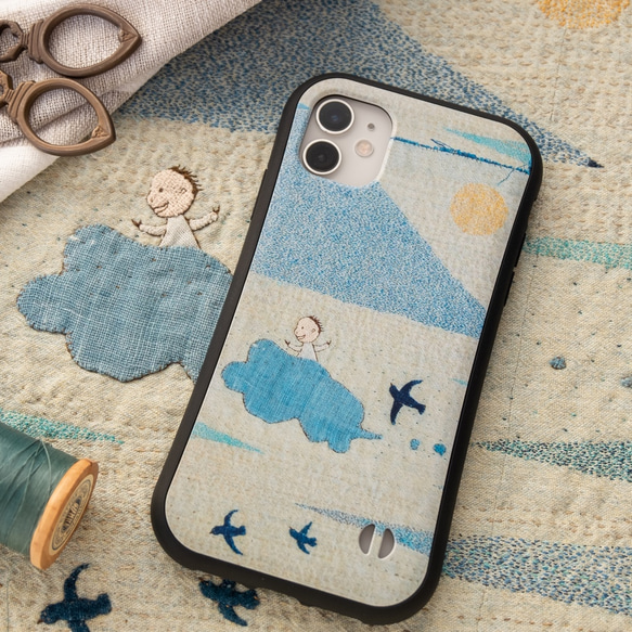 空への冒険 スマホケース　✶ iPhone15 SE3 SE2 グリップケース 春 ✶ 1枚目の画像