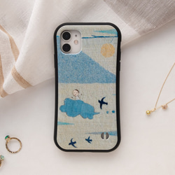 空への冒険 スマホケース　✶ iPhone15 SE3 SE2 グリップケース 春 ✶ 4枚目の画像