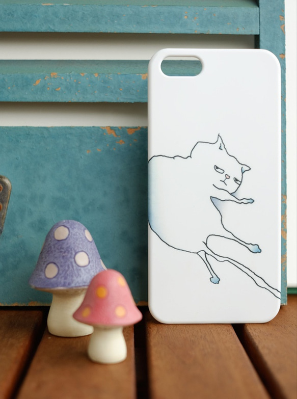 【sold out】 やる気のない猫　スマホケース　白 2枚目の画像