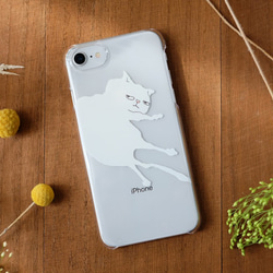 やる気のない猫 白猫 スマホケース 　　✶ ハード iPhone12 SE ✶ 1枚目の画像