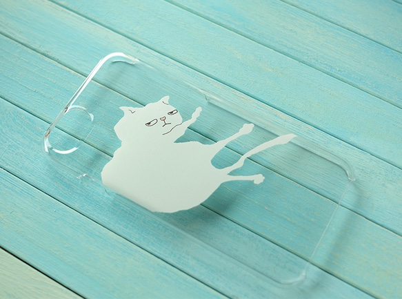 やる気のない猫 白猫 スマホケース 　　✶ ハード iPhone12 SE ✶ 4枚目の画像