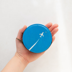 ひこうきぐも　小さなポーチ　✶ コインケース 小物入れ 飛行機 星 夏 ブルー 5枚目の画像