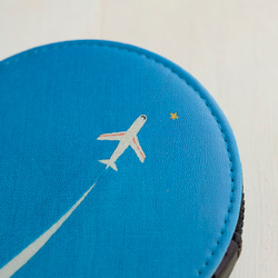 ひこうきぐも　小さなポーチ　✶ コインケース 小物入れ 飛行機 星 夏 ブルー 8枚目の画像