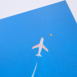 インテリアポスター  ひこうきぐも    ✶ アート インテリア 春 ブルー 飛行機 ✶ 3枚目の画像