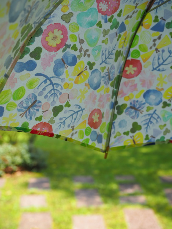 【受注生産】水彩画の日傘「雨の日のおさんぽ」 3枚目の画像