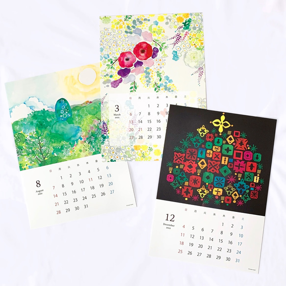 【５冊セット/2022年】「花と自然の水彩画カレンダー」 6枚目の画像