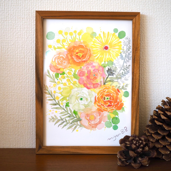 ラナンキュラス 水彩画 原画