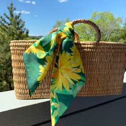 可用作圍巾的水彩手帕“八重向日葵” 第4張的照片
