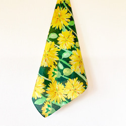 可用作圍巾的水彩手帕“八重向日葵” 第2張的照片