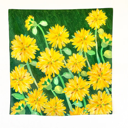 水彩圍巾手帕“八重向日葵” 第3張的照片
