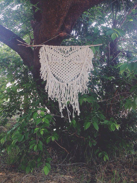 【送料無料】macrame wall tapestry 流木タペストリー 1枚目の画像