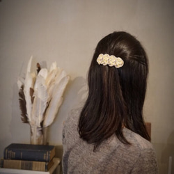 Awaji Hair Barrette 淡路結びのバレッタ - yellow grey 1枚目の画像