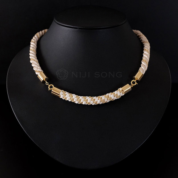 KUMIHMO choker necklace - white gold 2枚目の画像