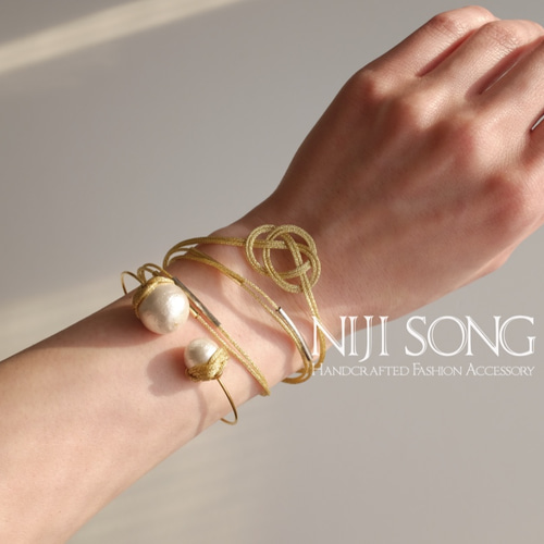 金糸AWAJIブレスレット・gold ブレスレット NIJISONG 通販