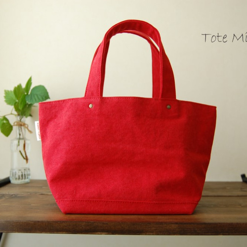 倉敷帆布＊ミニトートバッグ ＜レッド＞ トートバッグ studiocoudre 