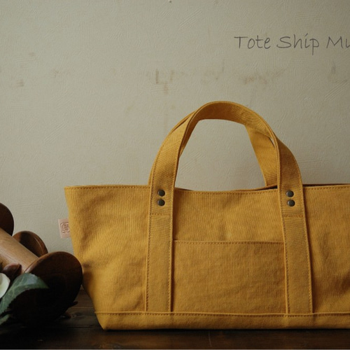 生地在庫限り（残り1点）】大人カジュアル 横長トートバッグ  