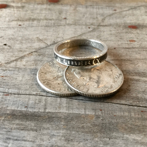 1946-1964年 USシルバーDIME ピンキーコインリング 指輪・リング OLD