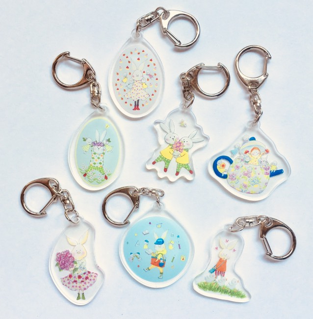 売れ筋ランキングも アクリルキーホルダー٩( 'ω' mimiro キーリング )♬2個セット キーホルダー・アクリルキーホルダー