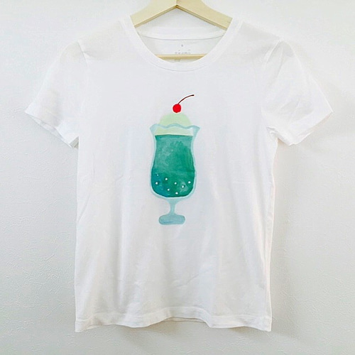 受注制作】手描きクリームソーダTシャツ Tシャツ Seiko Hayashi