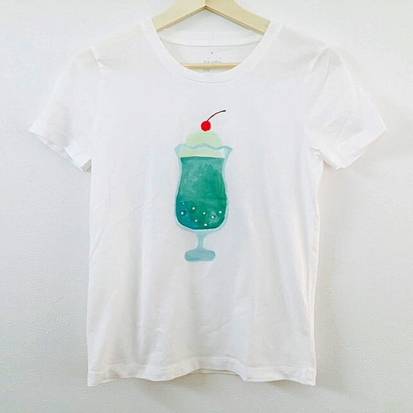 受注制作】手描きクリームソーダTシャツ Tシャツ Seiko Hayashi