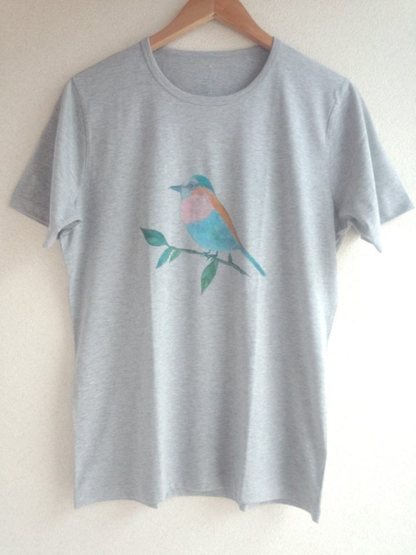 手描き おとなTシャツ　きれいな鳥さん 1枚目の画像