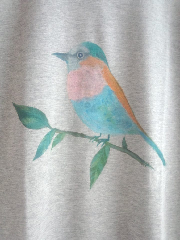手描き おとなTシャツ　きれいな鳥さん 2枚目の画像