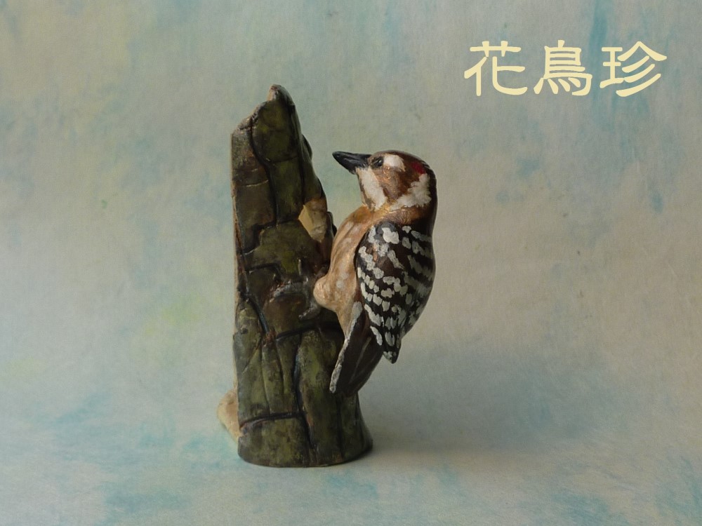 朽木をコンコンするコゲラさん