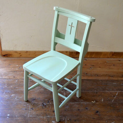 ヴィンテージ風ミントグリーン木製椅子 ヴィンテージ風ミントグリーン木製椅子