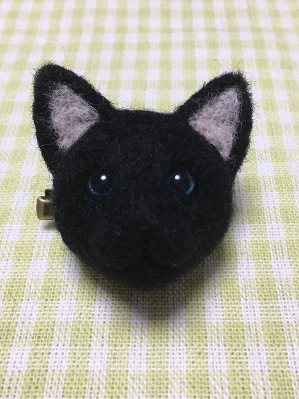 黒猫のブローチ☆（クリップ付きピン） 1枚目の画像