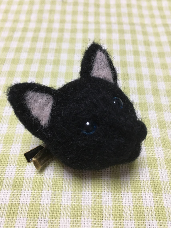 黒猫のブローチ☆（クリップ付きピン） 3枚目の画像