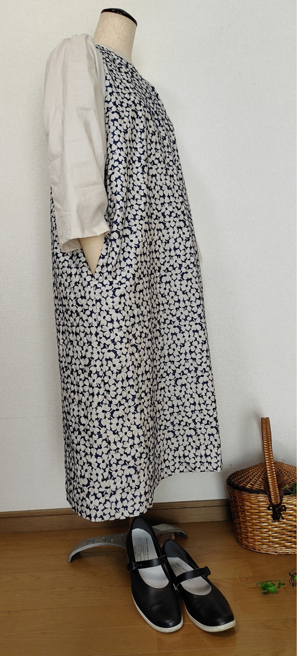 new꙳★*ﾟ 袖ふんわり 総刺繍  ワンピース 両サイドポケットあり 8枚目の画像