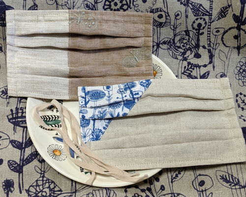 ミナペルホネン生地使用ハンドメイドマスク 小さめサイズ2枚セット  