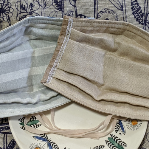 ミナペルホネン生地使用ハンドメイドマスク 小さめサイズ2枚セット  