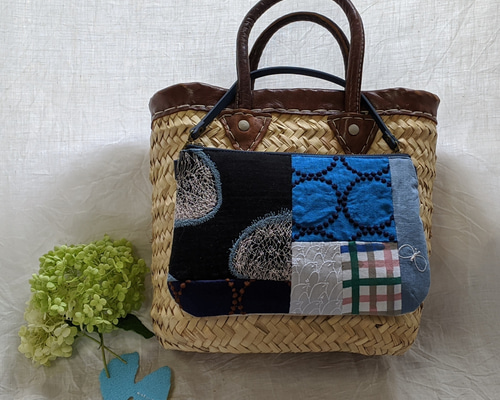 専用　　ミナペルホネンハンドメイド　ワンピース＆本革リュック　パプリッコネイビー 専用 ミナペルホネンハンドメイド ワンピース＆本革リュック パ