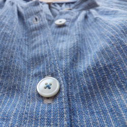 <5月8日まで送料無料＞『受注製作』ラグラン袖のスタンドカラーシャツ＊ブルー 5枚目の画像