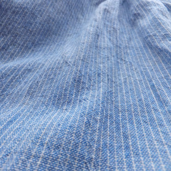 <5月8日まで送料無料＞『受注製作』ラグラン袖のスタンドカラーシャツ＊ブルー 6枚目の画像