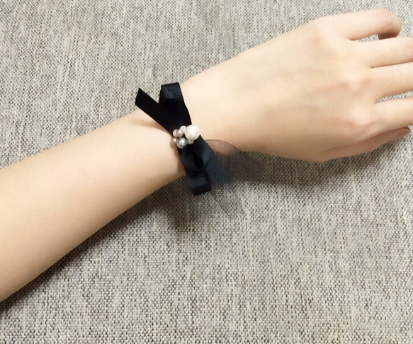 ♡Perl&tulle ribbon♡ 3枚目の画像