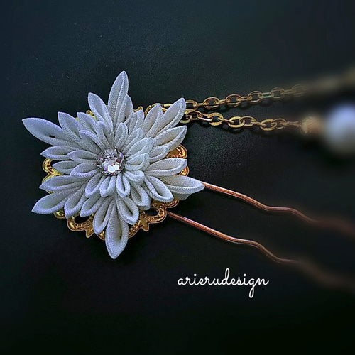 つまみ細工雪の結晶フレーム クリスマス☆アートフレーム（雪の結晶） | つまみ細工 Cheen（チェーン）