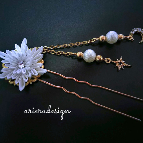 つまみ細工雪の結晶フレーム クリスマス☆アートフレーム（雪の結晶） | つまみ細工 Cheen（チェーン）