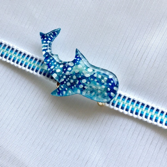 ラジュ様オーダー品（送料込）ジンベイザメの帯留め 1枚目の画像