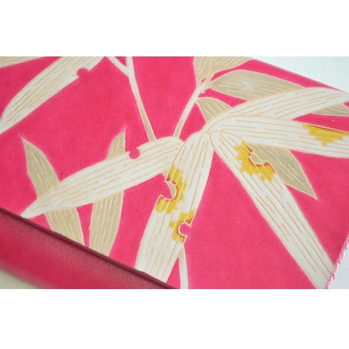 マルチケースに使える革懐紙入れ（手描友禅染） 笹 受注生産 その他