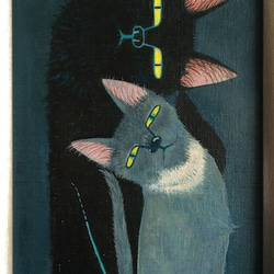 かたむきネコ(クロとハイイロ) 2枚目の画像