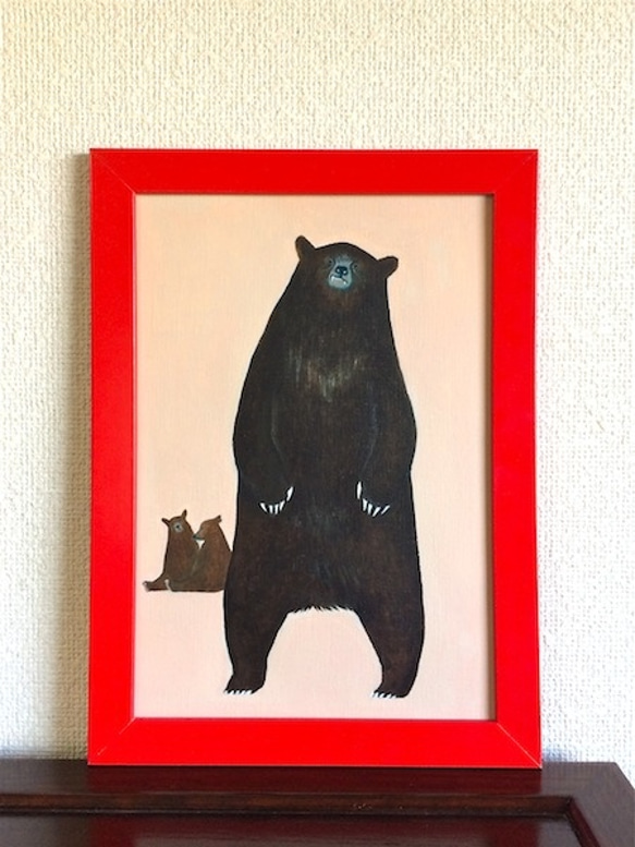 絵画。原画【ビールと熊】 0_7c1b73f5db183a966c87042ca70e