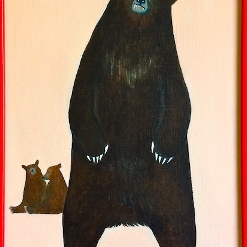 こっち見てる（クマ） 絵画 miya 通販 1898632｜Creema(クリーマ)