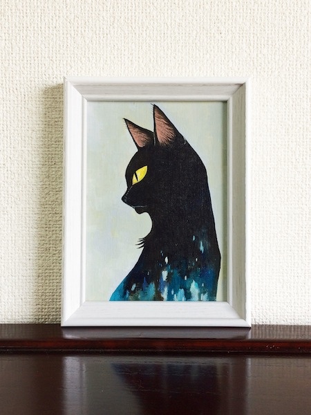 黒猫横顔／アクリル画 絵画 miya 通販｜Creema(クリーマ) 3676529