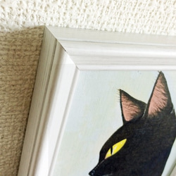 黒猫横顔／アクリル画 3枚目の画像